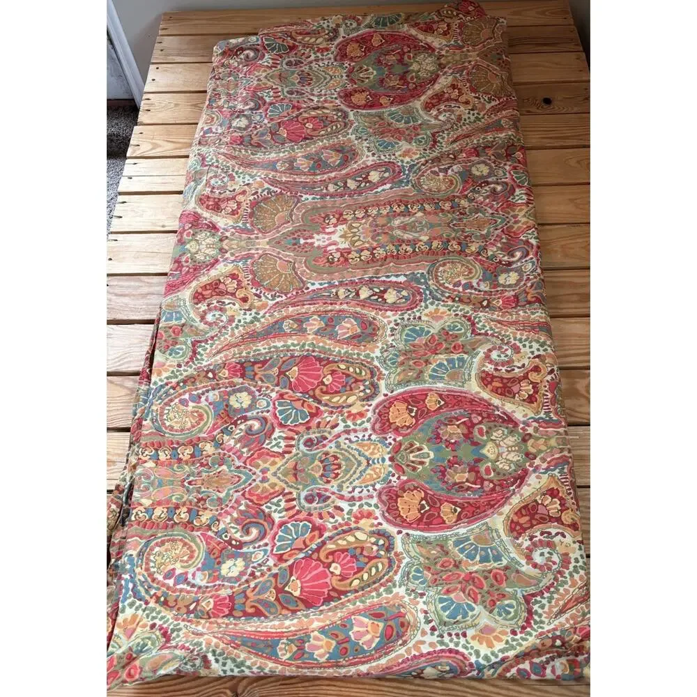 Pottery Barn100% Organic Cotton Maeve Paisley Duvet Cover King Size Red M7